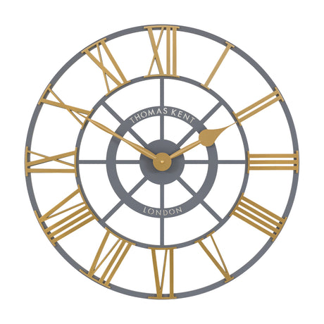Evening Star Grand Skeleton Wall Clock 24in – Grey