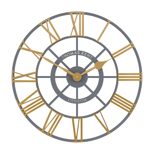 Evening Star Grand Skeleton Wall Clock 24in – Grey