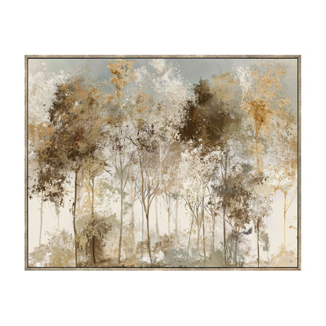 Copper Frost Framed Canvas Woodland Art – Gold