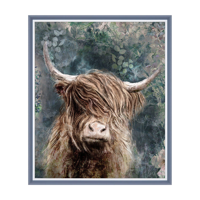 Dougal Highland Cow Framed Canvas – Brown