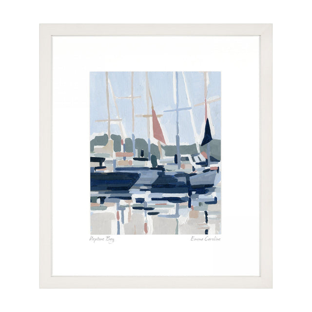 Neptune Bay Framed Print – Blue