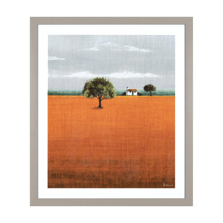 Evening Glow Framed Landscape Art – Orange