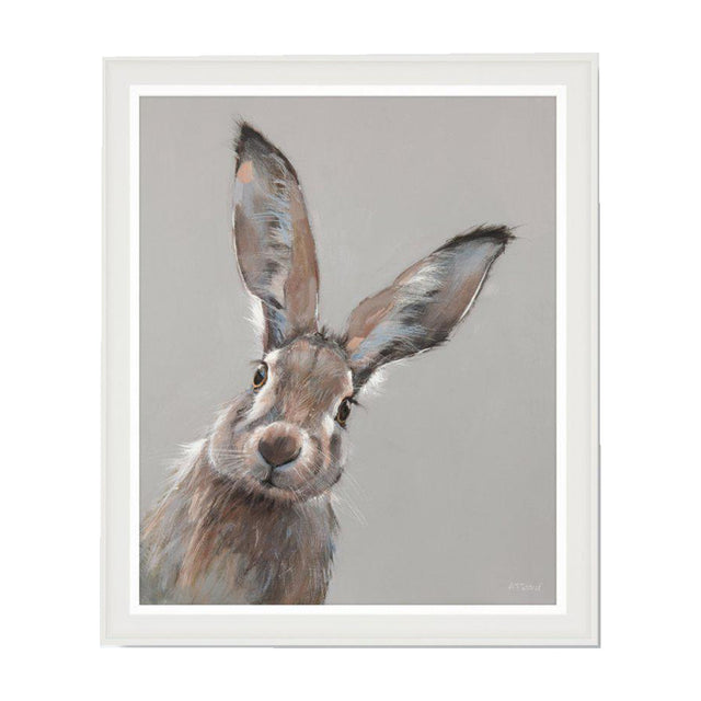Dottie Hare Framed Canvas Print – Brown
