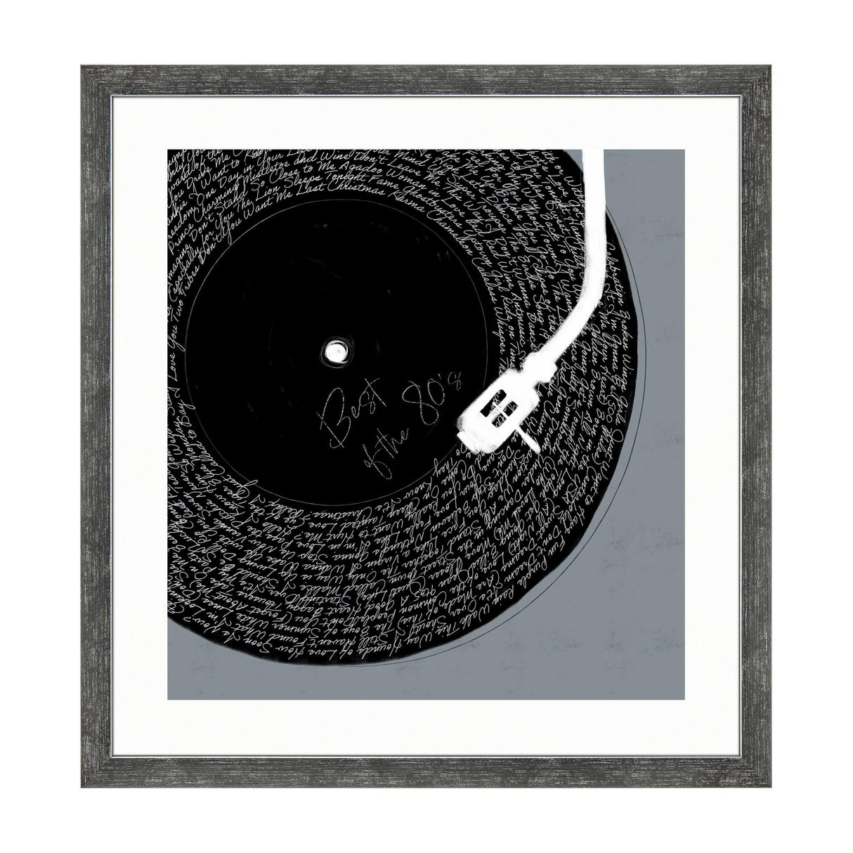 Best of the 80s Framed Record Print – Black