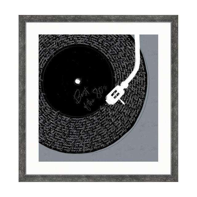 Best of the 80s Framed Record Print – Black