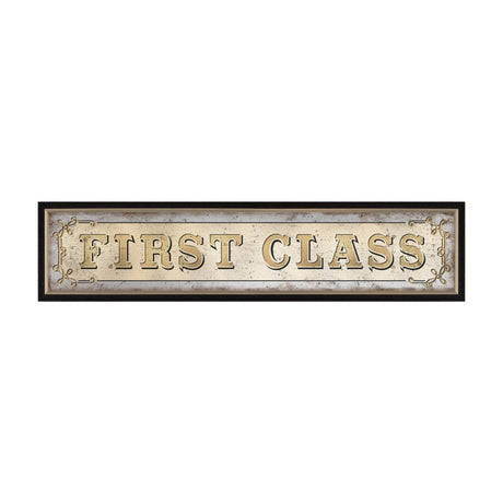 First Class Framed Mirrored Wall Art – Gold