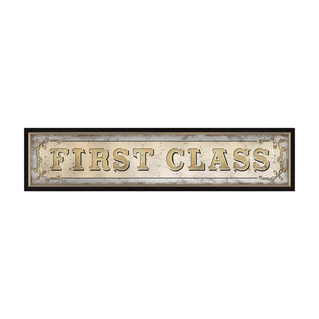 First Class Framed Mirrored Wall Art – Gold