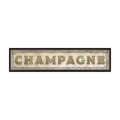 Champagne Framed Mirrored Sign – Gold