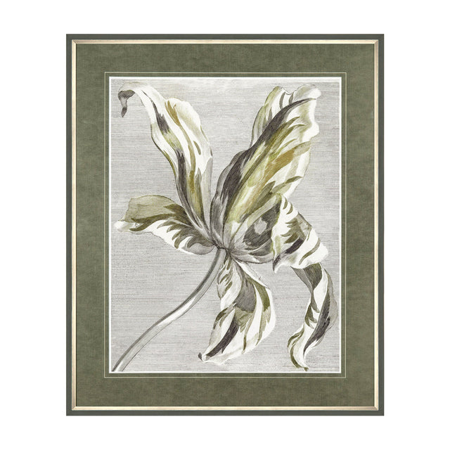 Tulip Bloom Framed Botanical Print – Green