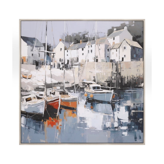 Harbour Haven Framed Canvas – Blue