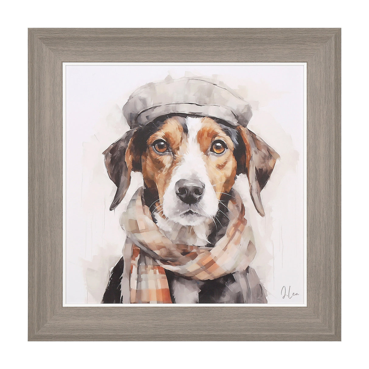 Jack Dog Portrait Framed Canvas – Brown