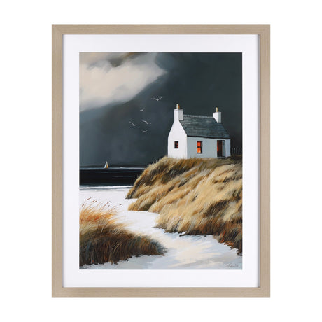 Homeward Bound Framed Coastal Cottage Print – Grey