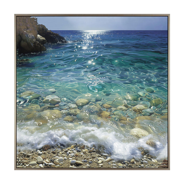 Crystal Waters Framed Canvas Print – Blue