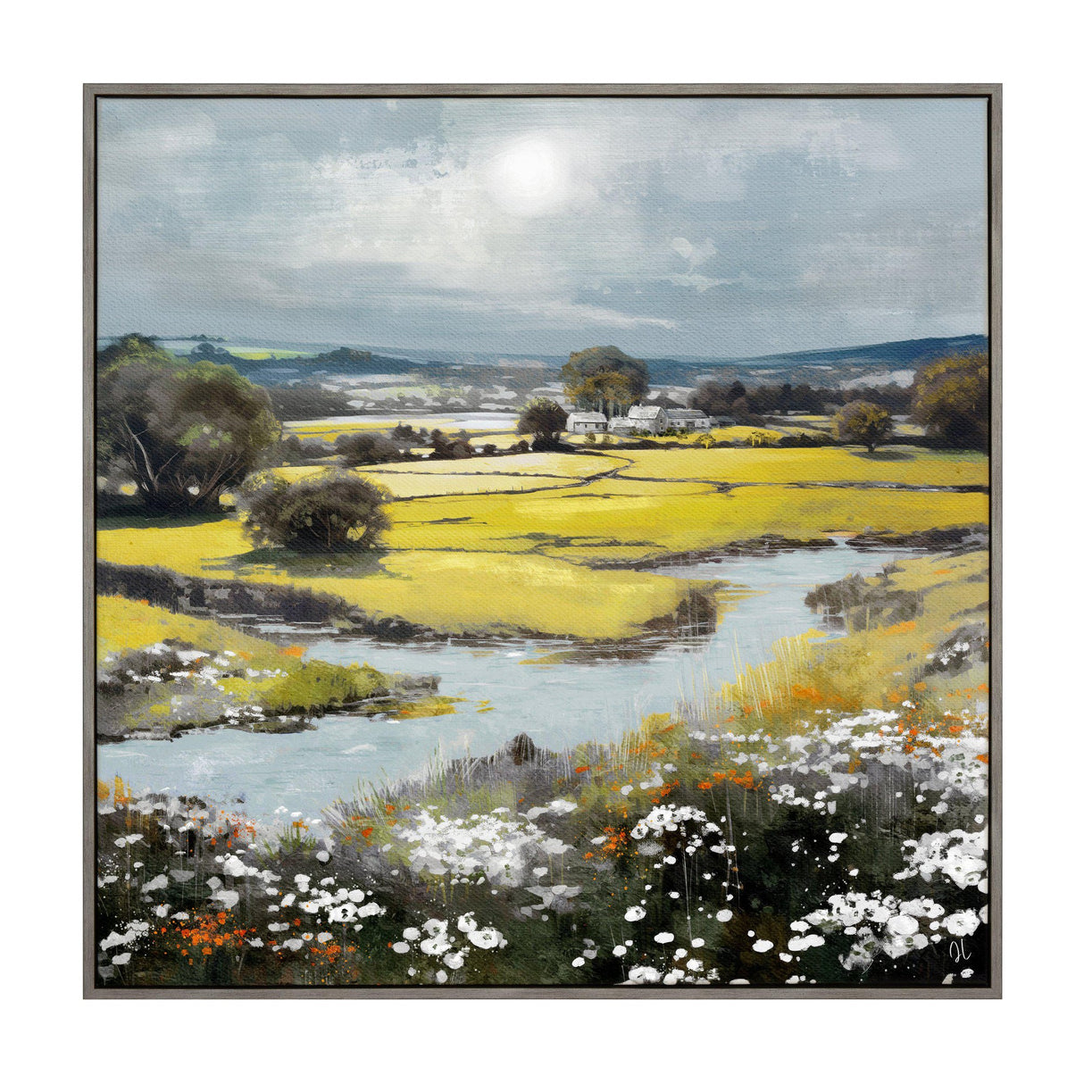 Summer Splendour Framed Canvas – Yellow