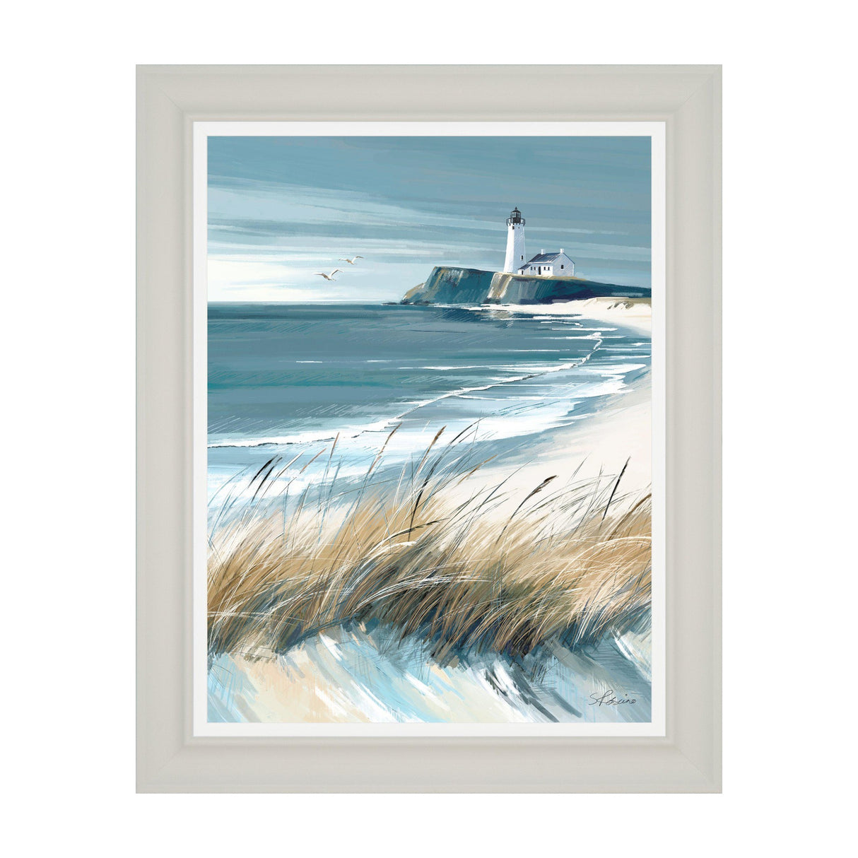Making Waves Framed Coastal Print – Blue