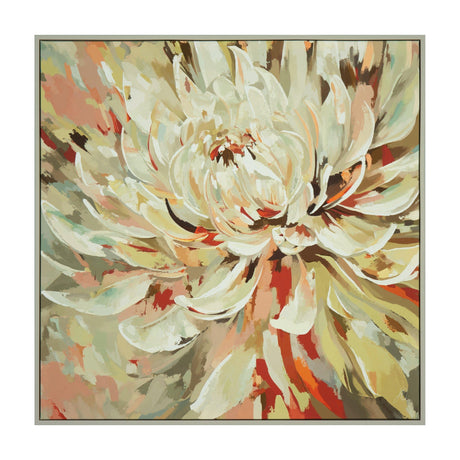 Loved Up Framed Floral Canvas – Cream