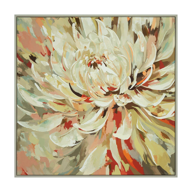 Loved Up Framed Floral Canvas – Cream