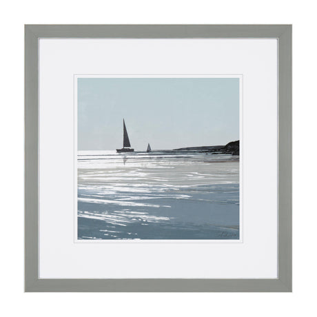 Sparkling Sea Framed Coastal Print – Blue