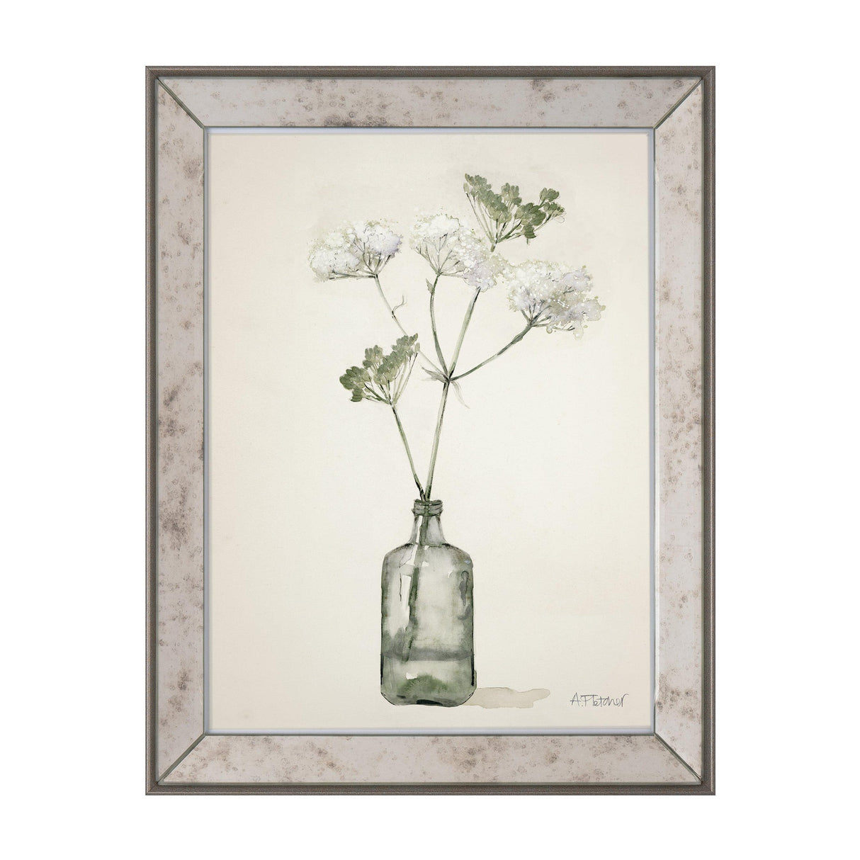 Wild Parsnip Framed Watercolour Print – Green