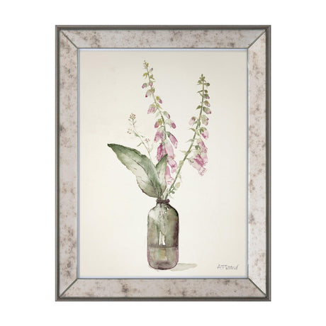 Foxgloves Watercolour Framed Wall Art – Pink