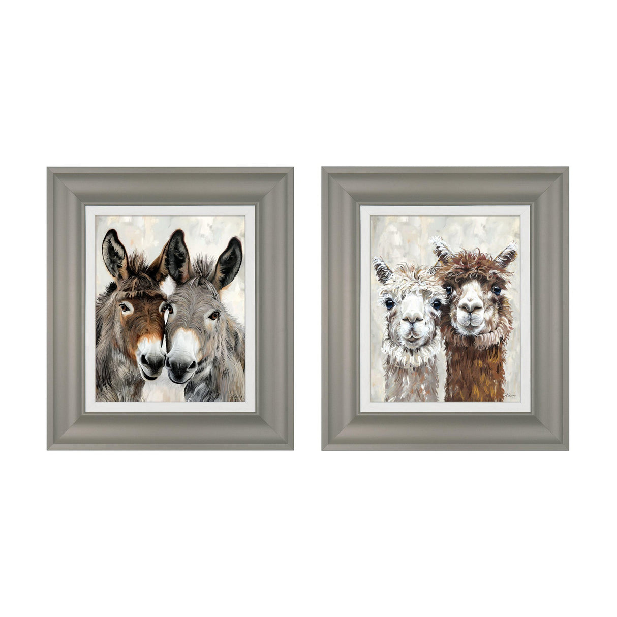 Eey & Ore & Abe & Lincoln Animal Framed Prints Set of 2 – Brown