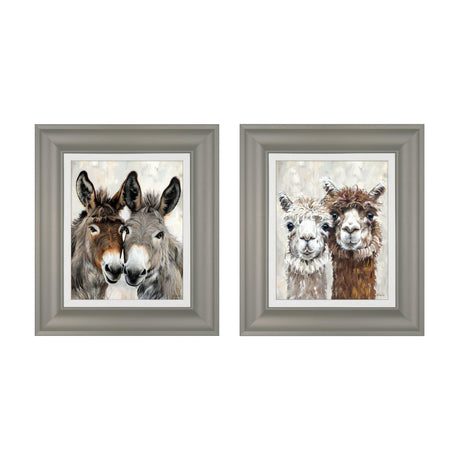 Eey & Ore & Abe & Lincoln Animal Framed Prints Set of 2 – Brown