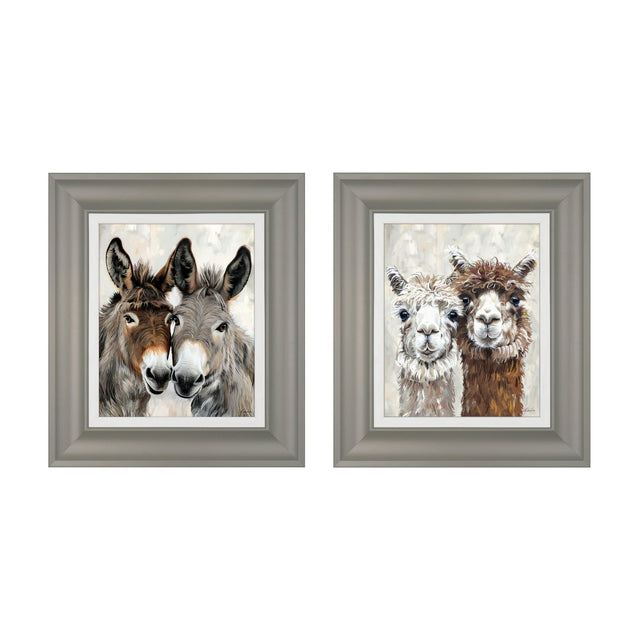 Eey & Ore & Abe & Lincoln Animal Framed Prints Set of 2 – Brown