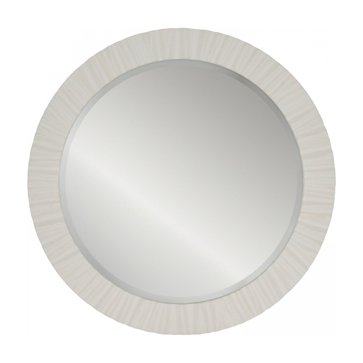 Durham Fluted Round Mirror – Off White