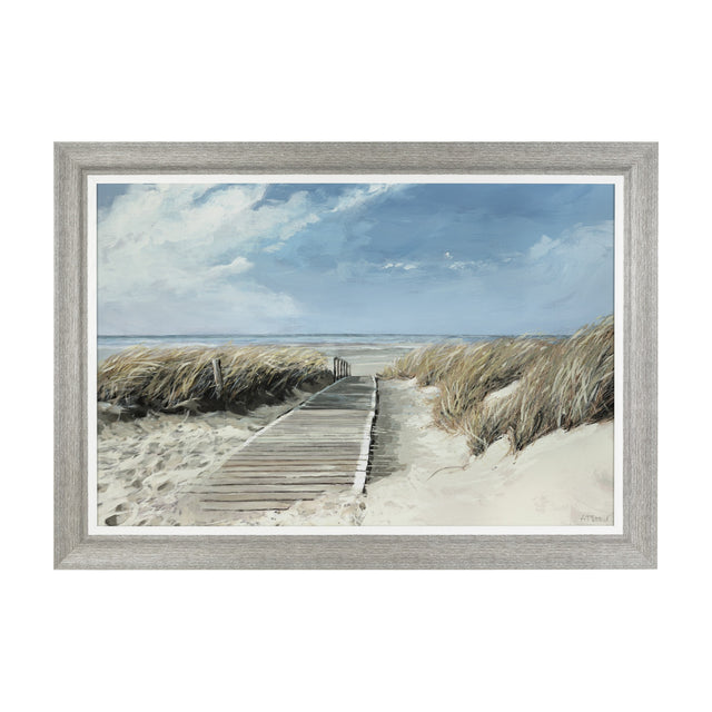 View To Sea Framed Canvas – Blue