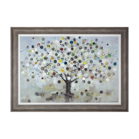 Watch Tree Framed Canvas Wall Art – Grey