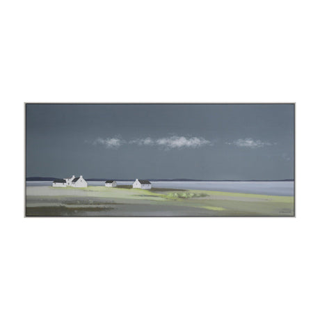 Days End Coastal Landscape Framed Canvas – Grey