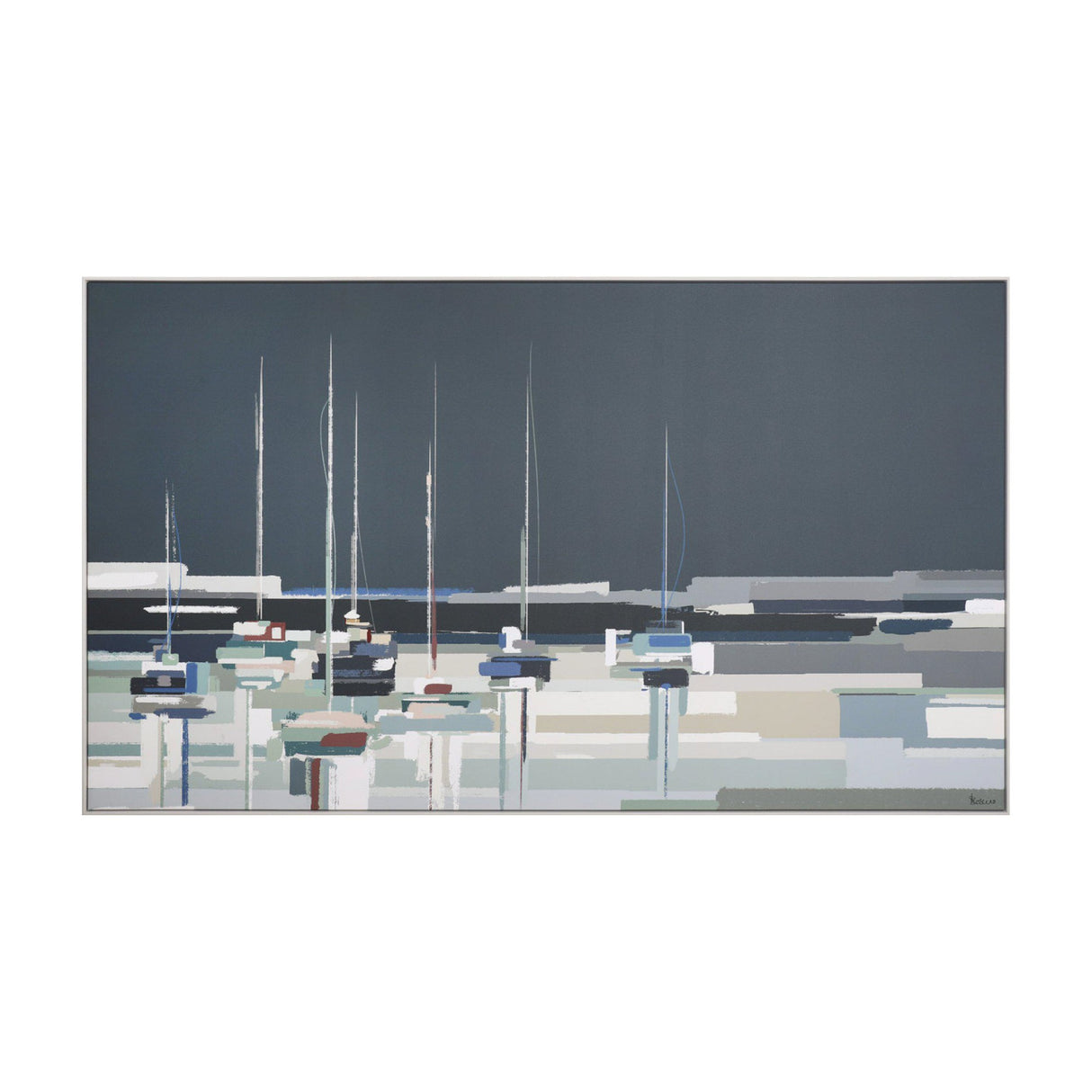 Side By Side Framed Canvas Wall Art – Blue