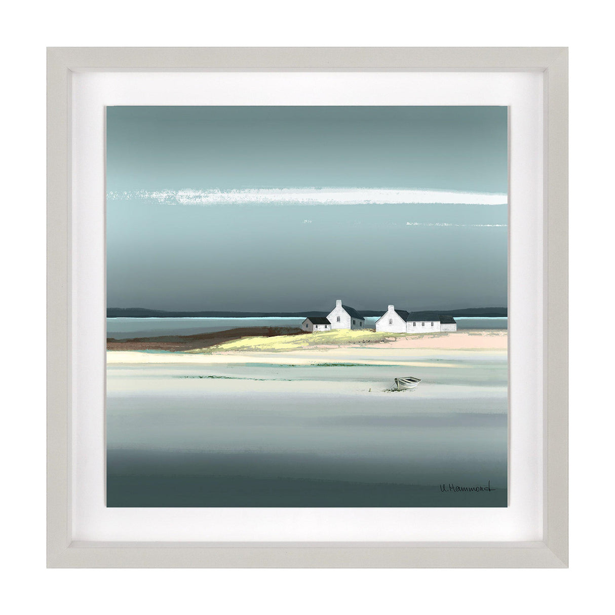 Sapphire Coastal Cottages Framed Art – Teal