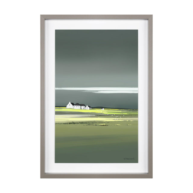 Ethos Framed Coastal Landscape Print – Green