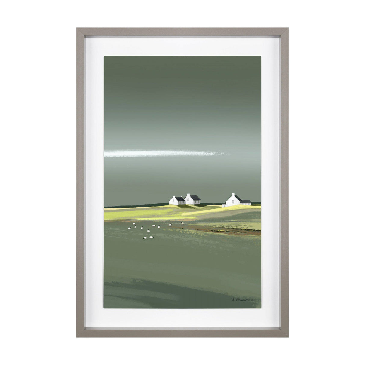 Aura Framed Countryside Print – Green