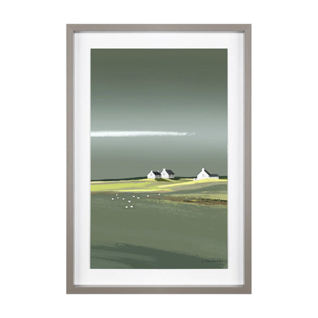 Aura Framed Countryside Print – Green