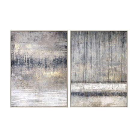 Torrent Abstract Framed Canvas Set of 2 – Grey
