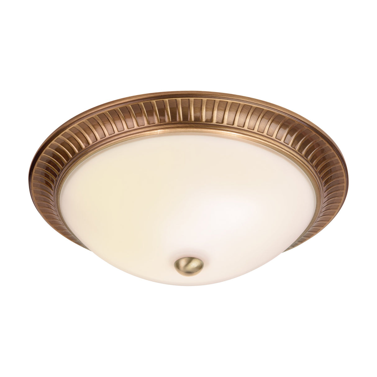 Brahm Flush Ceiling Light – Antique Brass