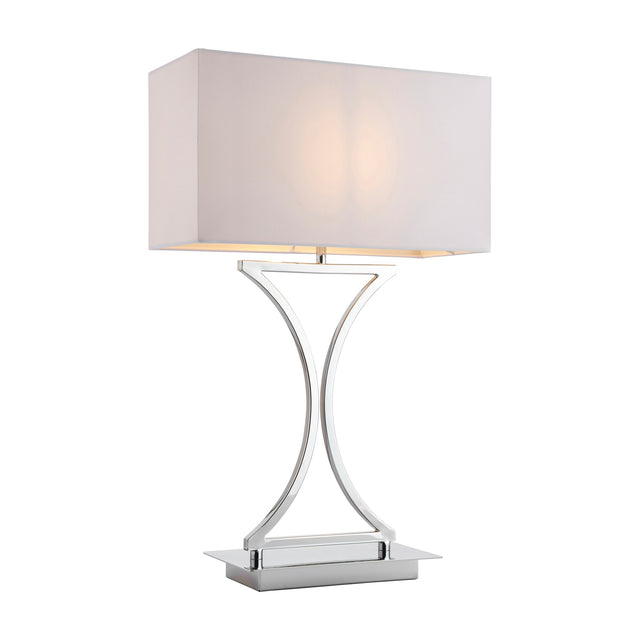 Epalle Table Lamp with Rectangular Shade – Chrome