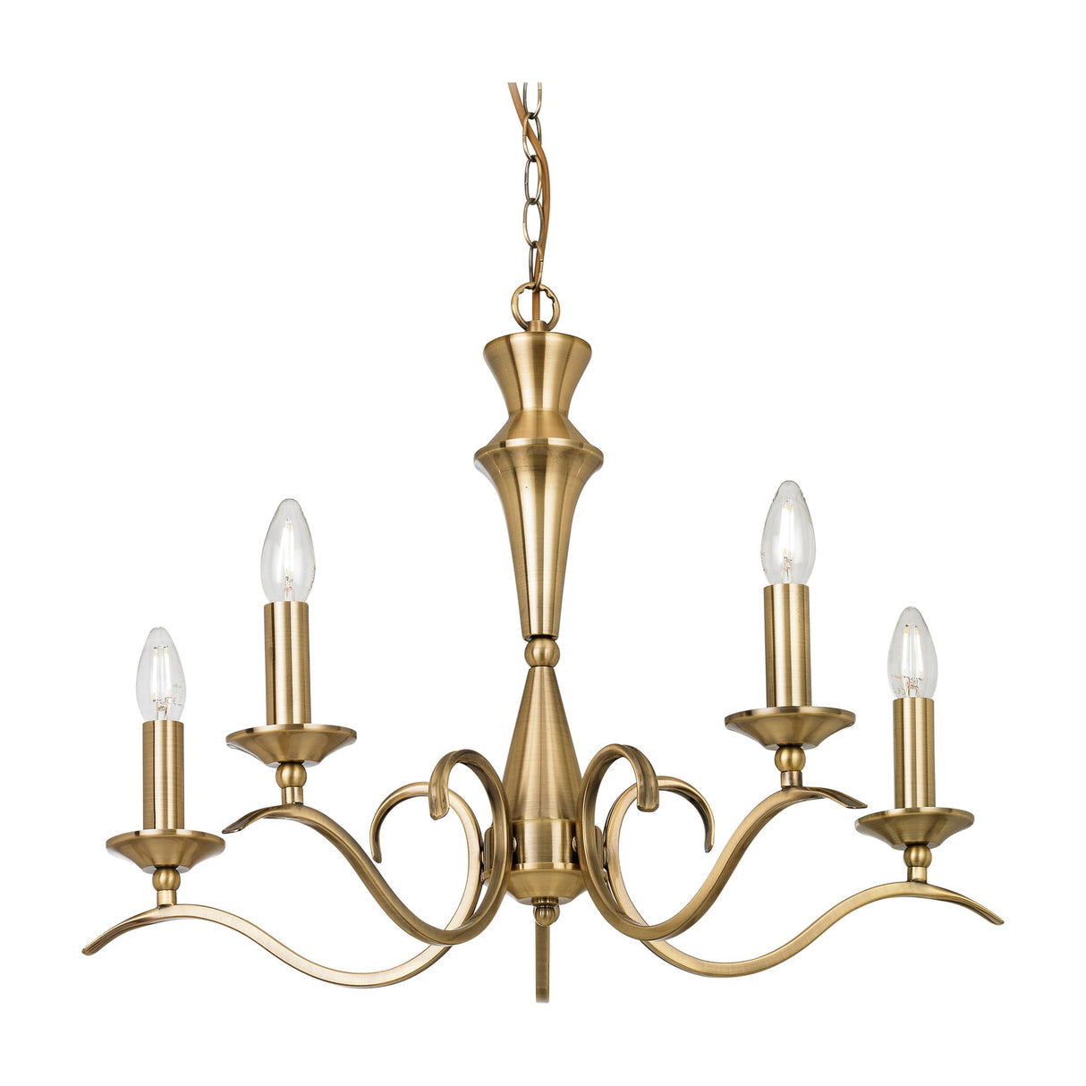Kora 5 Light Chandelier – Antique Brass