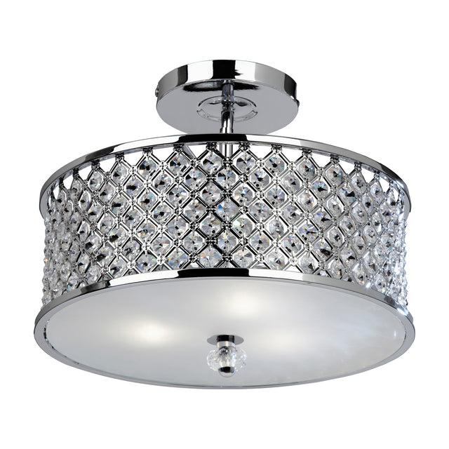 Hudson Crystal Semi-Flush Ceiling Light 3 Light