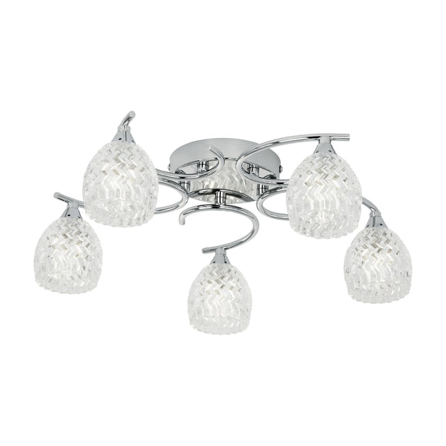 Boyer Glass Semi-Flush Ceiling Light 5 Light