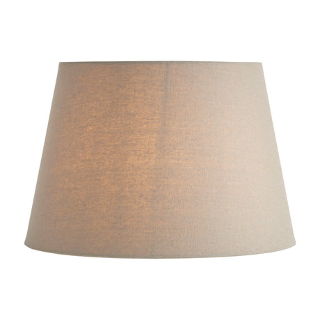 Gallery Direct Cirvenne tapered woven fabric lamp shade in grey with an empire drum-into-cone profile, shown on a plain white background.