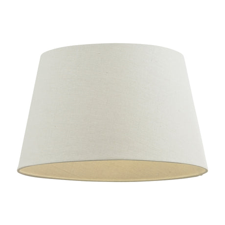 Cirvenne tapered woven fabric lamp shade by Gallery Direct in warm ivory with an empire drum-into-cone shape, shown on a plain white background.