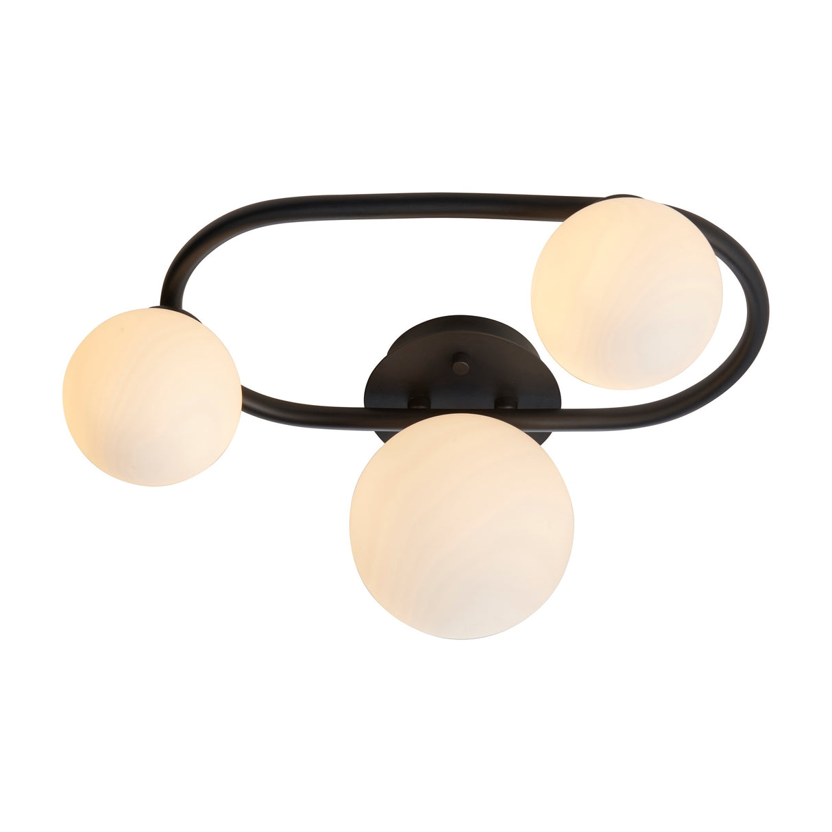 Pulsa Bathroom 3 Light Flush Ceiling Light – Black