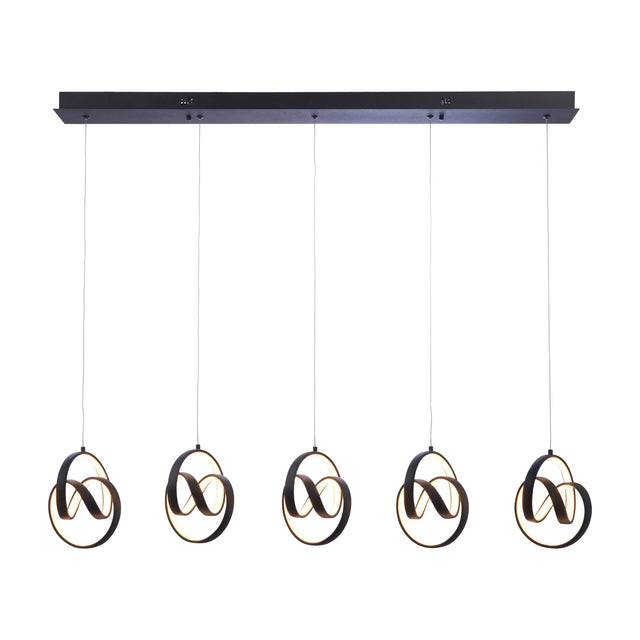 Cosma Linear LED 5 Light Pendant – Black