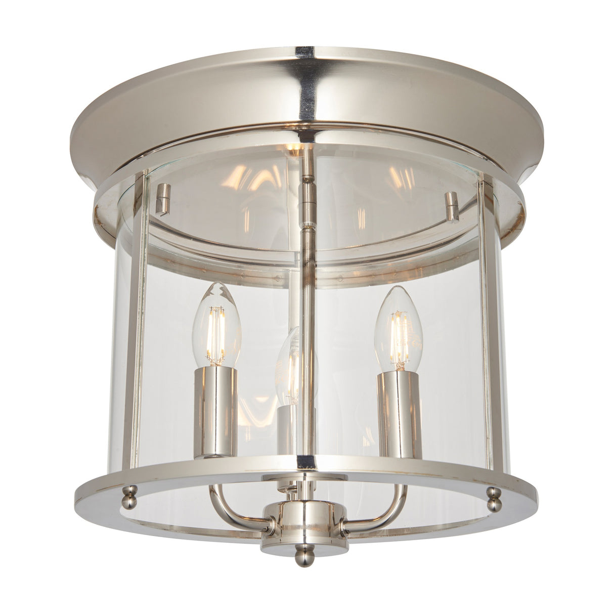 Hampworth Flush Ceiling Light 3 Light – Nickel