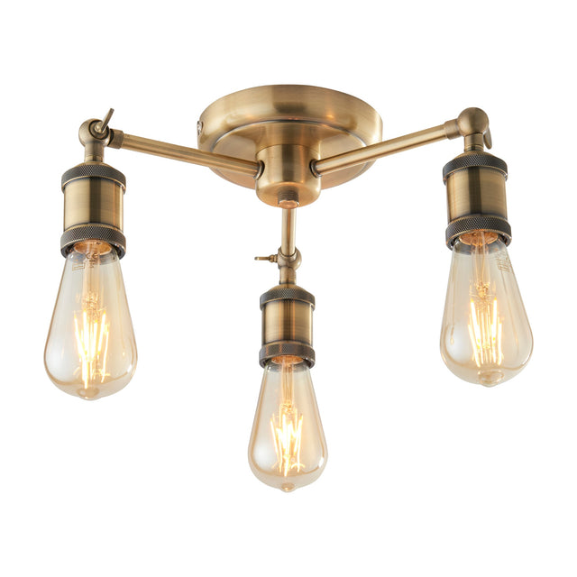 Hal Industrial Semi-Flush Ceiling Light 3 Light