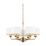Highclere 6 Light Ceiling Pendant with Fabric Shades