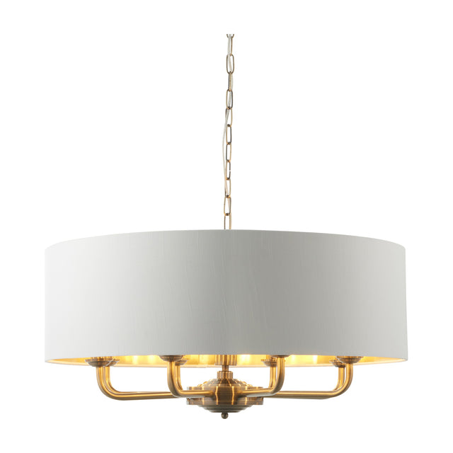 Highclere 8 Light Pendant with Natural Linen Shade